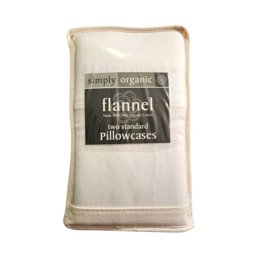 Bed Bath & Beyond Simply Organic Cotton Flannel Standard Pillowcases (2) White